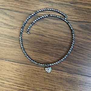 Rhynstone Heart Choker Necklace